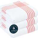 Red and White Waffle Weave Kitchen Towels 3 Pack, 16x26 Inch, Cotton Dish Towels with Hanging Loop, Quick Dry, Absorbent, Machine Washable, Durable for Kitchen & Cleaning