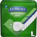 FitRight Extended Wear Overnight Adult Briefs with Tabs, Maximum Absorbency Adult Diapers, Large (15 Count)