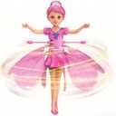Flying Fairy Doll Toy with Rotating Skirt Wings, Magic Flying Fairy Princess Doll with Hand-Guided Infrared Induction Flying Toy with LED Lights,USB Rechargeable Sky Dancers Flying Dolls (Pink), 2.3 inches x 7.8 inches x 6.3 inches