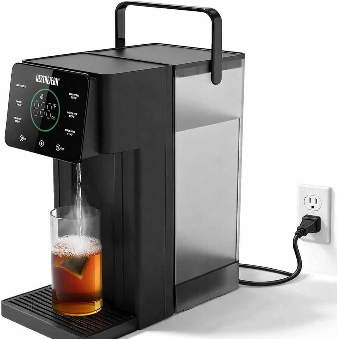Instant Hot Water Dispenser Countertop for Rapid Heating, Electric Kettle with 6 Temperature Settings & 4 Volume Options, Water Boiler with 3L Removable BPA-Free Water Tank