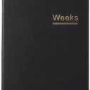 A6 Weekly Planner Undated Weeks Portable Size Organizer Appointment PU Leather Journal Pocket Notebook (Black)