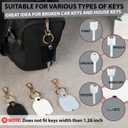 2 x Leather Keys Sleeve for Broken Car Key Loop Replacement - Cute Keychain Cover - Protector, Holder for Men & Women (Large-black03)