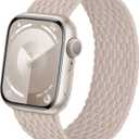 2 x Braided Stretchy Solo Loop for Apple Watch Band 46mm 38mm 40mm 41mm 42mm 44mm 45mm 49mm Women Men, Elastic Nylon Sport Band Strap Wristband for iWatch Series 10 9 8 7 6 5 4 3 2 Ultra Ultra 2 SE SE 2 (MilkTea)