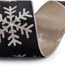 4 Inch Black Velvet Wired Ribbon 10 Yards Snowflake Metallic Crushed Velvet Christmas Ribbon for Gift Wrapping Christmas Tree Decoration Crafts Wreaths Supplies-Continuous (Black, 4"-10 Yard)