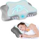 Pain Relief Cervical Pillow for Neck Support,Adjustable Ergonomic Pillow Cozy Sleeping,Odorless Orthopedic Memory Foam Pillows,Contour Bed Pillow for Side Back Stomach Sleeper (Queen Size-24.8''Lx14.96''Wx5.78''H, Light Green)