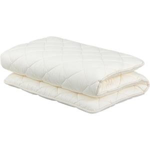 FULI Japanese Futon, Twin Size, White - Foldable Shikibuton Floor Bed - Medium Firm Quilted Cotton Sleeping Pad, Portable Roll-Up Japanese Floor Bed for Guests & Small Spaces