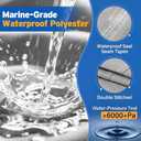 1200D Pontoon Boat Cover 21–24ft,with 16 Adjustable Tie Down Straps, Gray