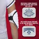 Exxact Sports Defender Baseball Elbow Guard, Batters Softball Elbow Guard Baseball Youth & Adult with Adjustable Strap (Adult (Small - Medium), White)