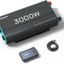 Renogy Inverter P2 3000W Pure Sine Wave Inverter 12V DC to 120V AC Converter for Home, RV, Truck, Camping, Trailer, with Wired Remote Controller, Support Li, AGM, SLD, GEL, FLD Batteries