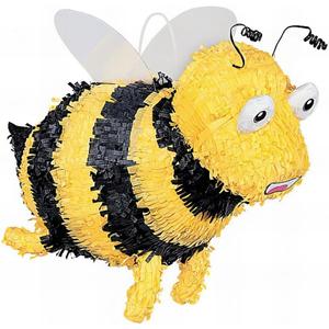 Bumble Bee Pinata Yellow & Black Paper - 15" x 9.5" (1 Pc) - Adorable Party Decoration - Perfect for Kids' Birthdays & Celebrations