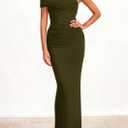 PRETTYGARDEN Women's Semi Formal One Off Shoulder Dresses (Green, M)