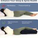 HOMBYS Shredded Memory Foam Knee Pillow for Side Sleepers, 6.5" Height Pillow Between Legs for Aligns Spine & Relieves Pressure Hip & Leg Elevation, Supportive Pillow for Pregnancy, Sciatica, Navy
