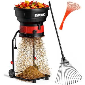 EWORK 15 Amp Leaf Mulcher/Shredder, 16:1 Ratio, Durable Cutting Lines