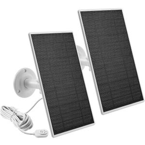 Solar Panel Charger for Arlo Camera, Power Compatible with Pro 4, Arlo Pro 5S, Pro 3, Floodlight, Ultra 2, and Ultra Cameras, 10ft/3m Cable, 6V4.5W, 2PCs (Dark White)