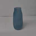 Frosted Blue Ribbed Glass Vase 12in Boho Elegant Decorative Vases for Home Flowers Arrangements, Centerpieces, Dinner Table and Modern Decor