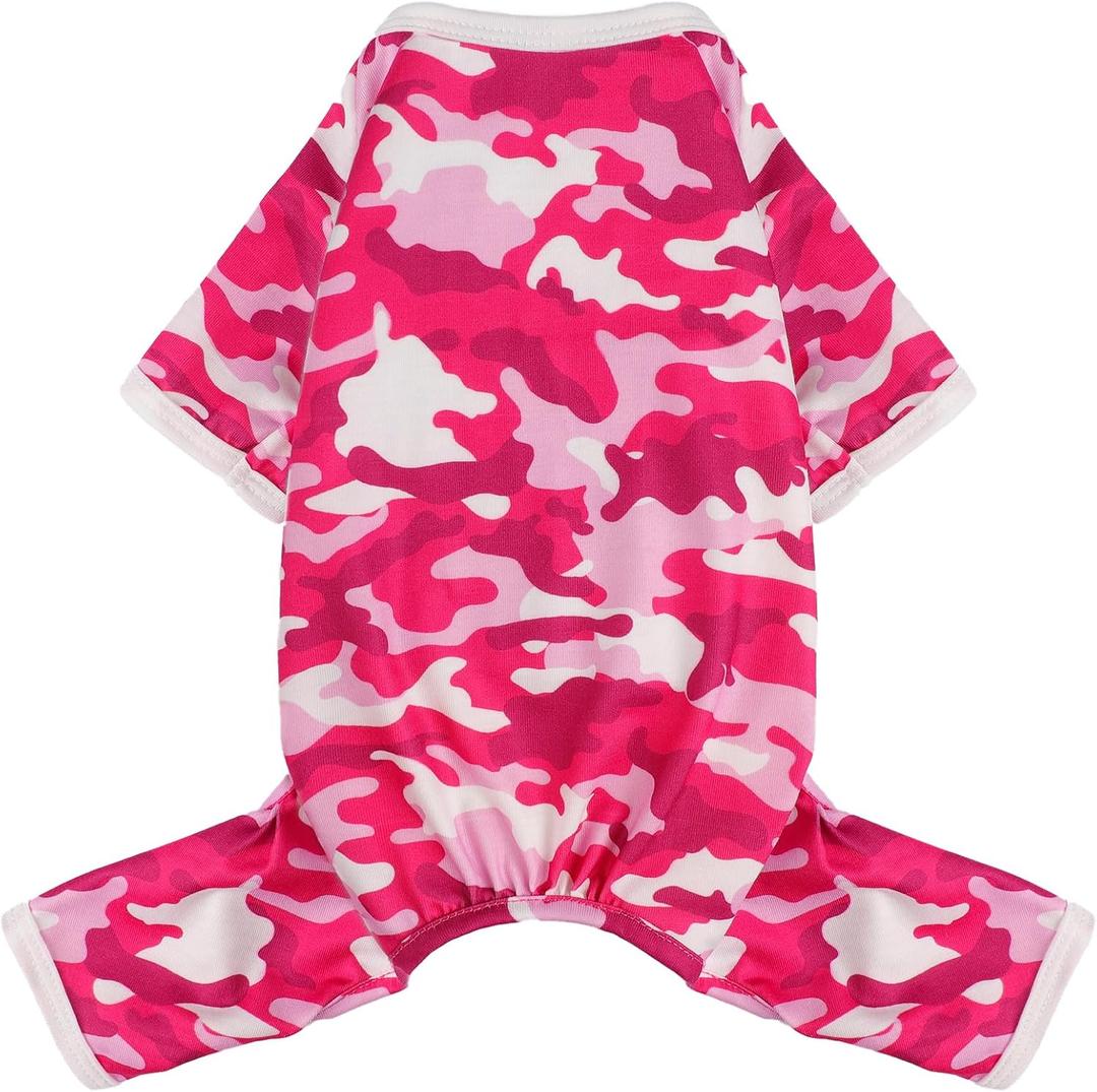 Dog Pajamas for Small Dogs, Soft Thin Pjs Jammies Cat Doggie, Summer Spring Pet Cute Puppy Clothes Outfits Doggy Boy Girl (Large) (Camouflage)