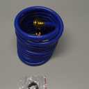 Heavy-Duty EVA Coil Garden Hose with GHT Solid Brass Fittings, Water Hose with Brass Connectors, for Garden Lawn Watering, Car Washing (10FT, Blue)
