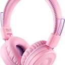 M1 Kids Headphones Wired Headphone for Kids,Foldable Adjustable Stereo Tangle-Free,3.5MM Jack Wire Cord On-Ear Headphone for Children (Pink)