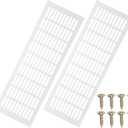 PATIKIL 2 Pcs 18 x 6 Inch Door Air Vent Cover, Aluminum Grille Ventilation Cover with Mounting Screws for Cabinet Wardrobe Ceiling Door, White