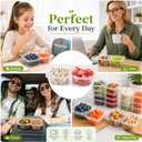2 x Snack Pack Containers, Reusable 2 Compartment Condiment Containers with Lids, Ideal for On-the-Go Mini Sauce Boxes & Snack Prep Containers for Kids and Adults, BPA-Free