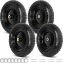 13'' 4.00-6'' Flat Free Solid Wheelbarrow Tire and Wheel, 4 Pack, 13"x4.00-6 Flat-free Tire - 4 Pack