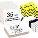 Dry Erase Lapboards, HERKKA 35 Pack Double Sided Dry Erase Lap Boards 9 x 12.5 Inch, 35 Markers, 35 Erasers, Small Dry Erase Boards for Students Classroom Teacher Supplies