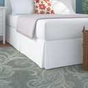 Cottington Lane Luxury Pleated Bedskirt King Size 12 Inch Drop Split Corners, Hotel Luxury 1800 Ultra-Soft Tailored Drop Box Pleated Styling Dust Ruffle, Classic & Clean Look, White