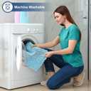 Smiry Luxury Chenille Toilet Rugs U-Shaped 24x24, Soft Absorbent Non-Slip Contour Bathroom Rugs for Toilet, Machine Washable Contoured Bath Mats, Sky Blue