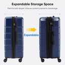 OLIXIS 28 Inch Luggage, Hardside Checked Suitcase with Spinner Wheels, Lightweight ABS Hard Shell Travel Luggage, TSA Approved Lock, Expandable Large Suitcase for Business & TravelBlue
