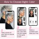 HOOJIH Hair Topper for Women with Thinning Hair 4x2.5inch Base Real Human Hair Topper with Bangs Handmade Invisiable Lace Front Topper - Light Gray