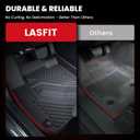 LASFIT Floor Mats & Trunk Mat with Backrest Mat for Honda Pilot 2023-2025 2026, Split & One-Piece Foldable Seating All Weather TPE Floor Liners 1st & 2nd & 3rd Row & Cargo Mat with Seatback Mat, Black