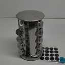 EBIZ&TECH 18-Jar Stainless Steel Rotating Spice Rack with Non-Slip Base - Kitchen Countertop Organizer for Easy Access and Storage of Spice (Sliver)