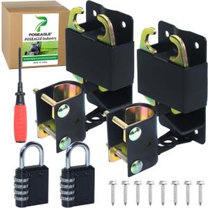 Upgraded 2 Pack 5 inch Black S16100700 Two Way Lockable Gate Latch
Include 4-Digit Combination Lock and Screwdriver for Farm Gate Latch, Metal Gates with 1-1/4" to 1-1/2" Diameter Tubes