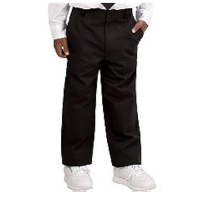 French Toast Boys' Adjustable Waist Flat Front Pant (Black, Khaki or Navy) 6 Slim