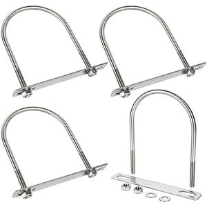 4Pack Square U-Bolts 4-1/2"(115mm) Inner Width, 304 Stainless Steel U Bolts M10 with Washers & Nuts for Replacement Parts and Accessories for Ski Boat, Fishing Boat or Sailboat Trailer