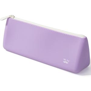 Mr. Pen- Silicone Pencil Case Pouch, Pastel Lavender, Aesthetic Triangular Design, Multipurpose, Aesthetic Pencil Case Small, Silicone Makeup Bag