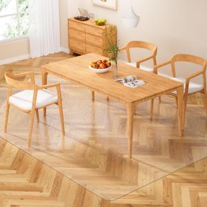 Clear Floor Mat 5x8 for Under Dining Table Plastic Waterproof Non Slip Vinyl Area Rug, Hard Floor Protector Against Spills & Scratches, Easy Clean Carpet Cover for Kitchen, Living Room
