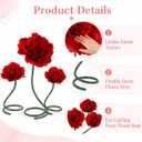 3 Pcs 5 ft Large Rose Flowers Giant Artificial Roses, Valentine Standing Huge Handcrafted Flowers for Window Reception Banquet Ceremony Floral Decor Garden Hotel Office Birthday Wedding Party
