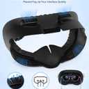 Facial Interface & Face Pad Cushion Compatible with Meta/Oculus Quest 3 Accessories, Replacement PU Leather Foam Cushion, Anti-Sweat, Anti-Leakage Silicone Face Cover, Not Fit Quest 3S
