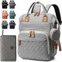 Diaper Bag Backpack for Girls Boys: Gray Toddler Diaper Bag with Changing Pad Baby Backpack Diaper Bag for Mon Dad Newborn Cute Mochila Pañaleras para Bebe Niña Niño Baby Registry Search Essentials