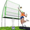 2025 Upgraded Volleyball Training Equipment Net Volleyball Spike Trainer for Indoor and Outdoor Volleyball Practice Net Station, Perfect for Team or Solo Training, Home Volleyball Net