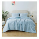 Caressma Light Blue Comforter Set Twin Size, Solid Lightweight Down Alternative Soft Boho Bedding Comforter Set, Breathable Fluffy Microfiber Skin-Friendly Comforter (68"x90") for All Seasons