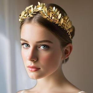 Unicra Gold Leaf Crown Tiaras Leaves Bridal Wedding Headband Festival Hair Accessories for Women and Brides (Gold, Free Size) (1 Count (Pack of 1))