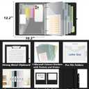 3 Ring Binder, 1 Inch Leather Binders with Clipboards, 5-Tabs Pockets Dividers, 18 Divider Stikers, Plastic Folder, Pen Holder, Three Ring Binder with Pen Holder(Black, Letter Size)