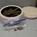 ABHENG Storage Ottoman Round Footrest Stool, Vanity Stool Chair Faux Teddy Fur with Storage, Pouf Couch Stool, Dressing Table Seat, Modern Multifunctional Chairs, 12.6"x12.6"x17.4" Jelly Pink UASND51P