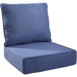 6" Thick Outdoor Chair Cushions - 24"* 24" Patio Furniture Cushions with Water Resistant & Removable Cover, 28D High Density Sponge Patio Cushion for Outdoor Furniture Couch Chair Blue