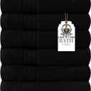 HERCULEAN Large Bath Towels 24 x 50 Pack of 6 | Quick Dry and Highly Absorbent | 100% Cotton Terry Towels for Bathroom - Perfect for Shower - Pool and Spa - Luxury Soft Towels - Black