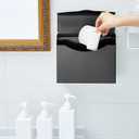 Tioncy 8 Pcs Sanitary Napkin Disposal Receptacle Stainless Steel Sanitary Napkin Receptacle Wall Mounted Tampon Disposal Bin Waste Tampon Holder Feminine Hygiene Container (Black)