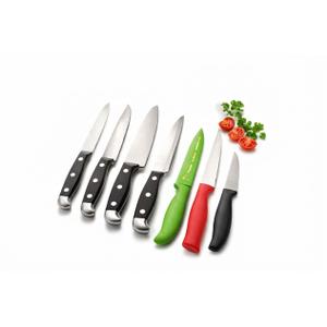 10-Piece Colorful Essential Kitchen Knife Set – German Stainless Steel Blades, Ergonomic Handles