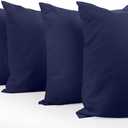 Comfort Beddings Queen Pillow Cases Set of 4 Blue 100% Organic Cotton 600 Thread Count Premium Blue Cotton Pillowcases, Queen Pillowcase Pillow Covers, 20 x 30 inch